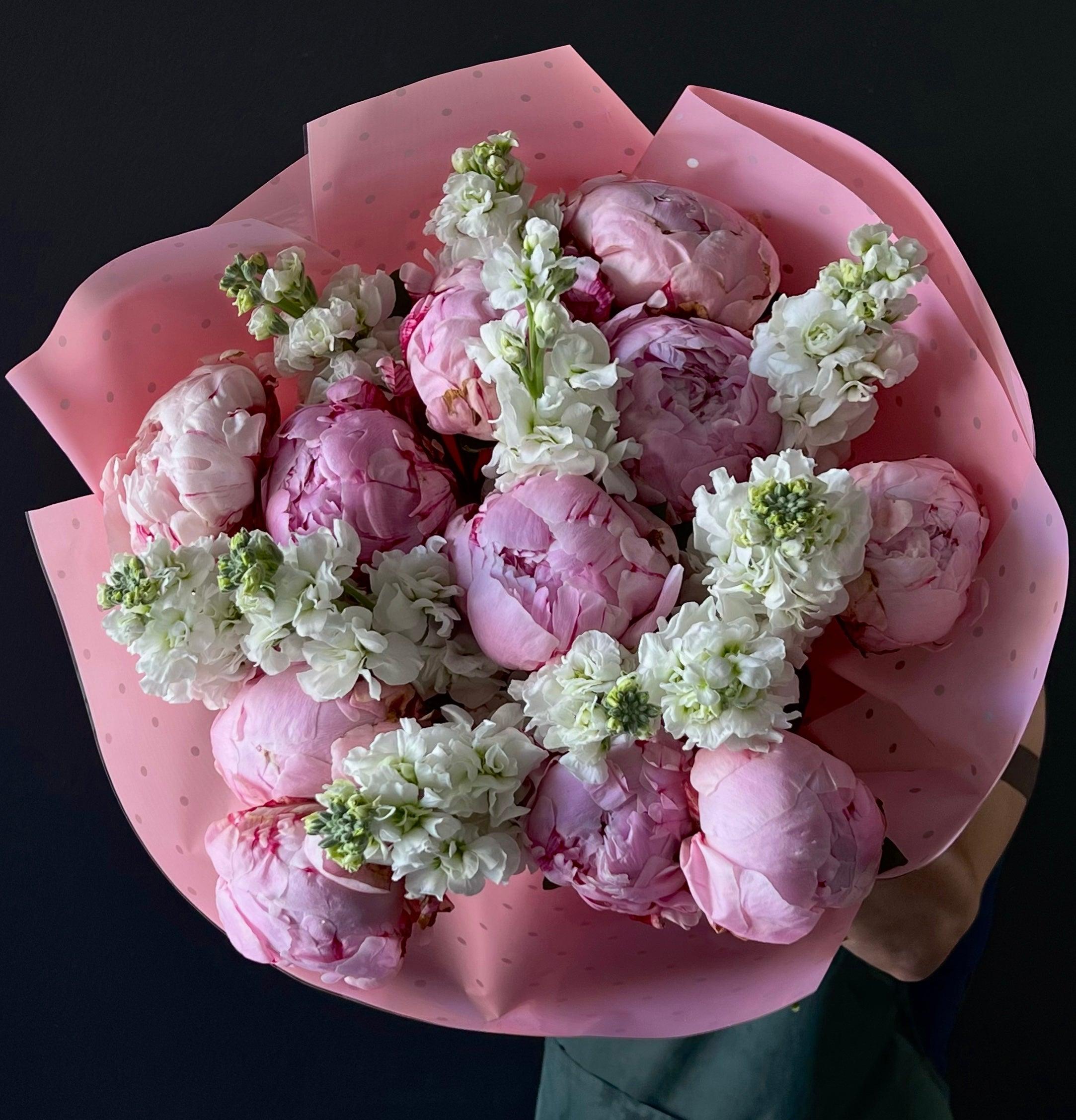 Bouquet “Peonies and Matthiola”